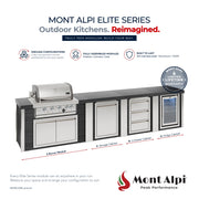 Mont Alpi MA400-EABD Artwood Elite Series 4-Burner Outdoor Kitchen with Fridge, Storage and Drawers | GW STORE