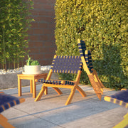 Well Traveled Living Sava Folding Chair in Navy Blue Webbing | GW STORE