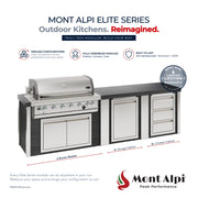 Mont Alpi MA805-EAB Artwood Elite Series 6-Burner Outdoor Kitchen with Storage and Drawers | GW STORE