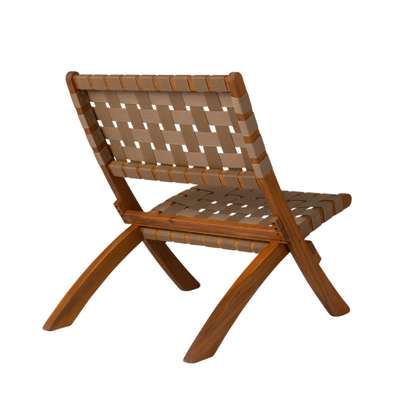 Well Traveled Living Sava Folding Chair in Brown Webbing | GW STORE