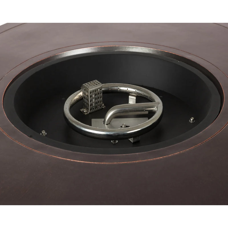 Well Traveled Living Perissa Woven Round Aluminum Propane Fire Pit | GW STORE