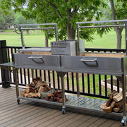 Tagwood BBQ04SS BBQ Double Argentine Santa Maria Freestanding Charcoal Grill | GW STORE