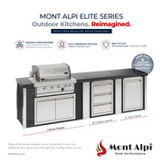 Mont Alpi MA400-EBC Artwood Elite Series 4-Burner Outdoor Kitchen with Drawers and Trash | GW STORE