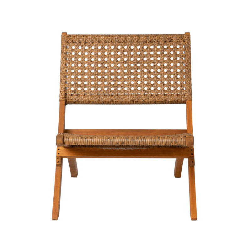 Well Traveled Living Sava Folding Chair in Tan Wicker | GW STORE