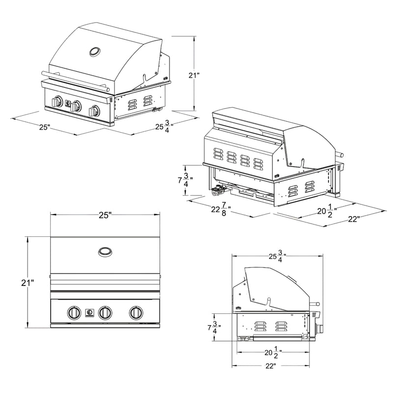 Summerset Sizzler 25-Inch Built-In Gas Grill | GW STORE