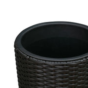 Well Traveled Living Noah Round Wicker Planter 2-piece Set in Black | GW STORE