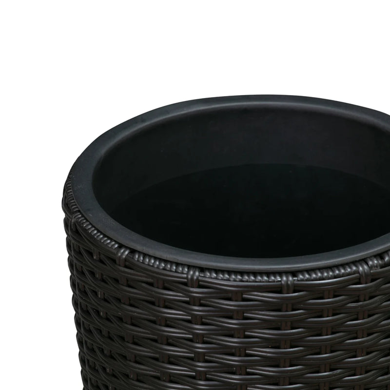 Well Traveled Living Noah Round Wicker Planter 2-piece Set in Black | GW STORE