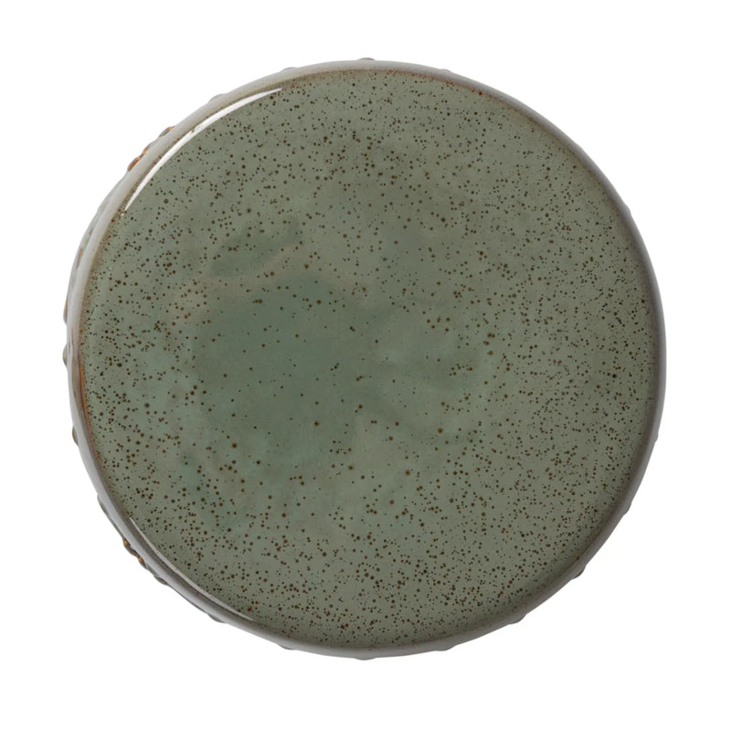 Well Traveled Living Large Medallion Ceramic Stool in Olive Jade Green | GW STORE