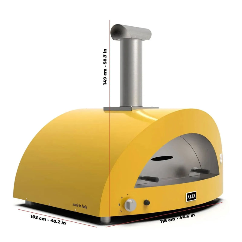 Alfa Moderno Imperial Yellow 5 Pizze Natural Gas Oven | GW STORE
