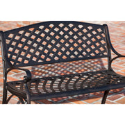 Well Traveled Living Antique Bronze Cast Aluminum Patio Bench | GW STORE