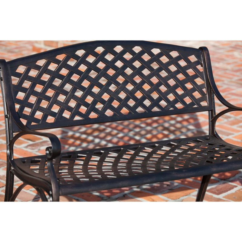 Well Traveled Living Antique Bronze Cast Aluminum Patio Bench | GW STORE
