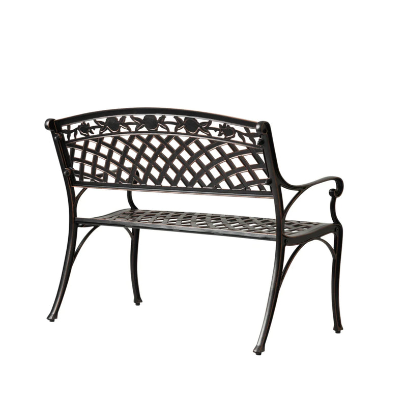 Well Traveled Living Scarlet Aluminum Patio Bench in Antique Bronze | GW STORE
