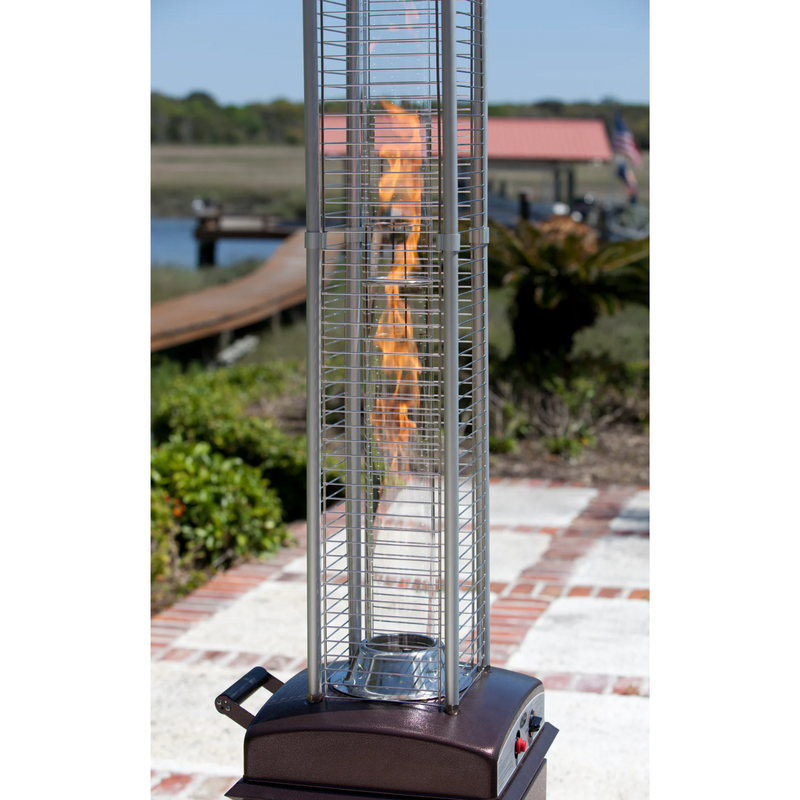 Well Traveled Living Hammered Bronze Finish Square Flame Propane Patio Heater | GW STORE
