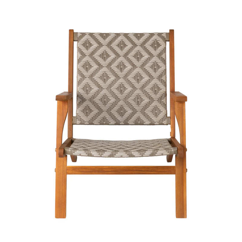 Well Traveled Living Vega Natural Stain Outdoor Chair in Diamond-Weave Wicker | GW STORE