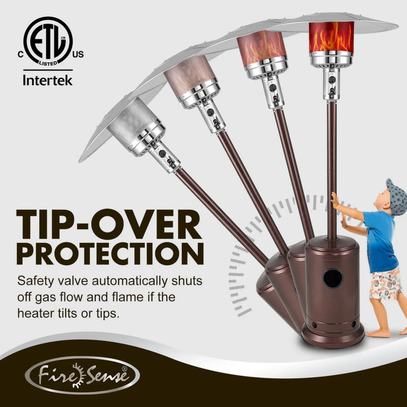 Well Traveled Living Aged Chestnut Finish Propane Gas Patio Heater | GW STORE