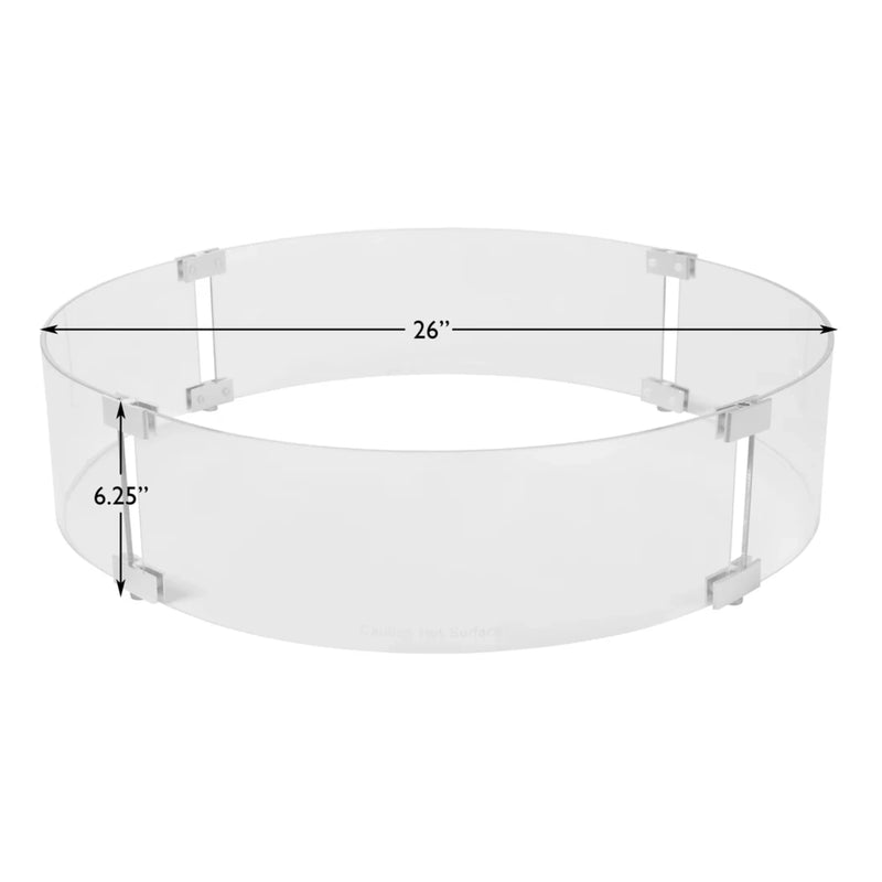 Well Traveled Living Tempered Glass Wind Guard for Round Fire Pits | GW STORE