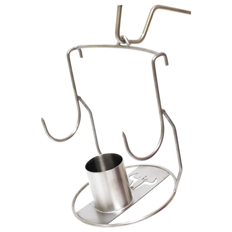 Steek & Beer Stainless Steel Vertical Chicken Roasting Rack for BBQ Barrels