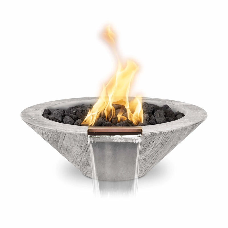 The Outdoor Plus Natural Gas Wood Grain Concrete Cazo Fire & Water Bowl | GW STORE