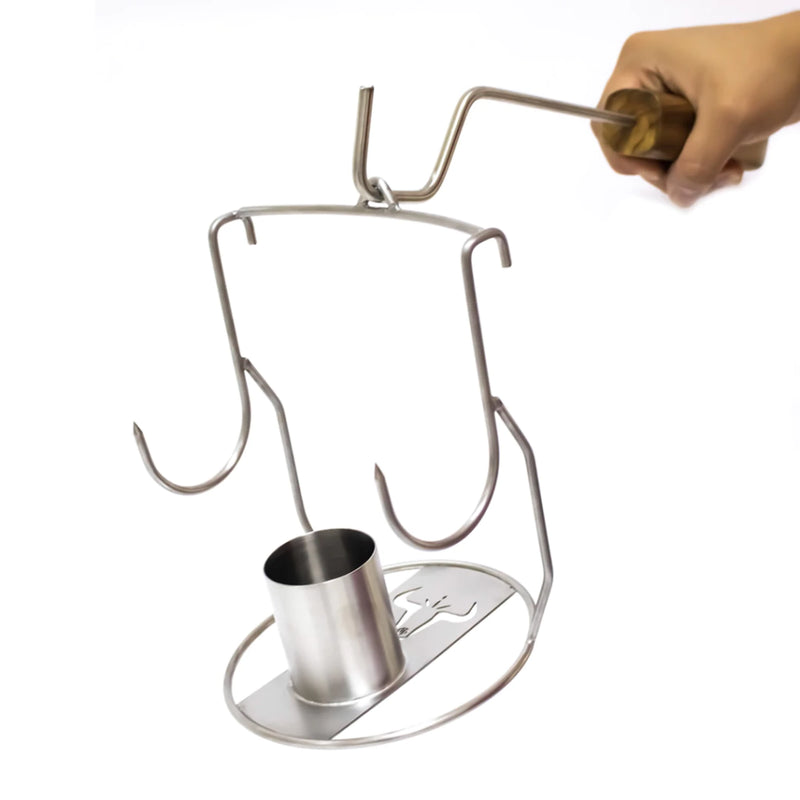 Steek & Beer Stainless Steel Vertical Chicken Roasting Rack for BBQ Barrels
