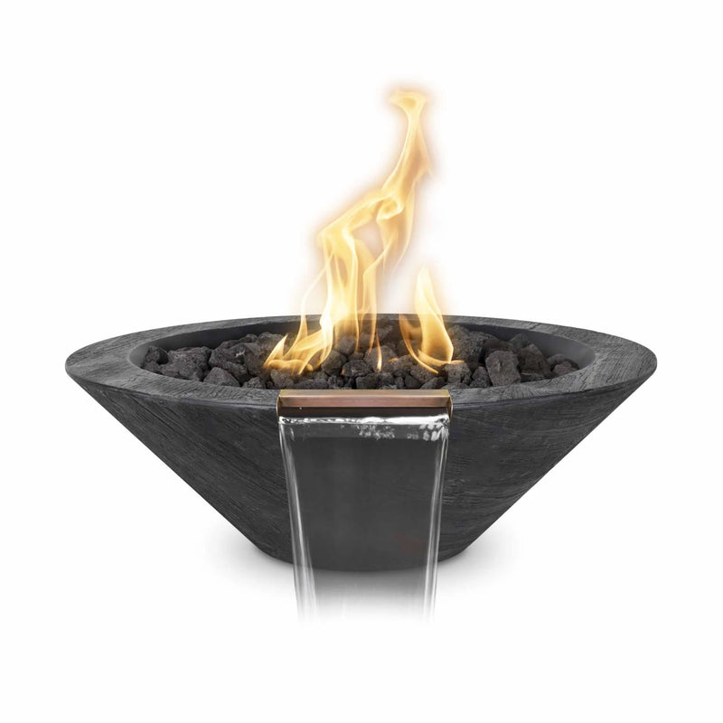 The Outdoor Plus Natural Gas Wood Grain Concrete Cazo Fire & Water Bowl | GW STORE