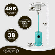 Well Traveled Living Aqua Blue Powder Coated Propane Patio Heater | GW STORE