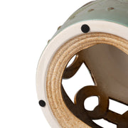 Well Traveled Living Large Medallion Ceramic Stool in Olive Jade Green | GW STORE