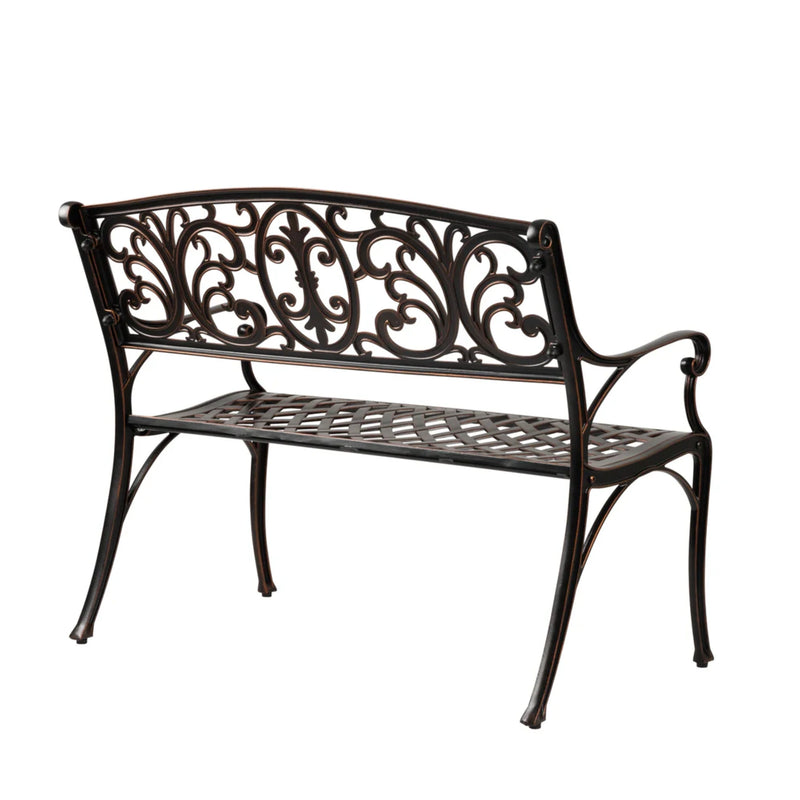 Well Traveled Living Decatur Aluminum Patio Bench in Antique Bronze | GW STORE