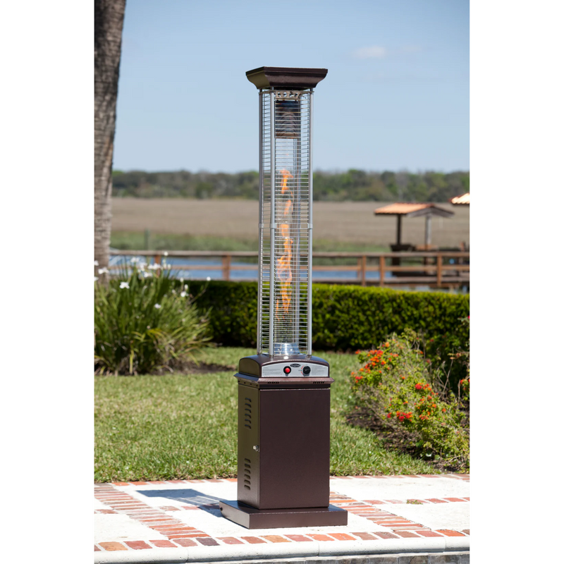 Well Traveled Living Hammered Bronze Finish Square Flame Propane Patio Heater | GW STORE