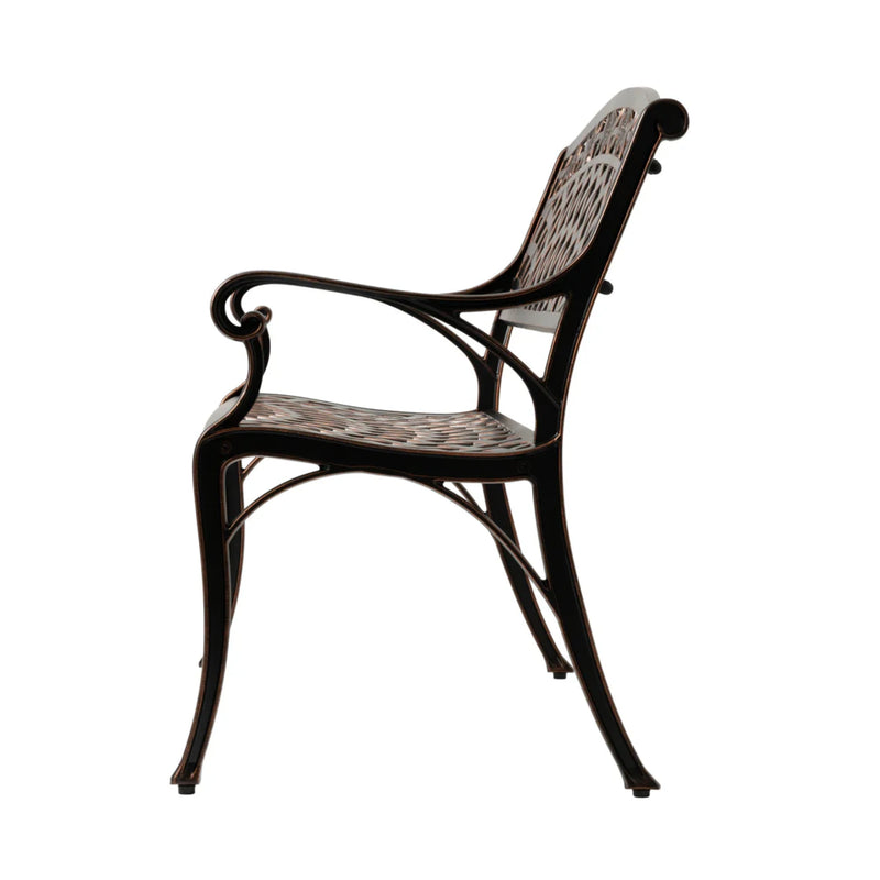 Well Traveled Living Scarlet Aluminum Patio Bench in Antique Bronze | GW STORE