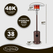 Well Traveled Living Aged Chestnut Finish Propane Gas Patio Heater | GW STORE