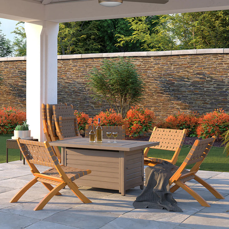 Well Traveled Living Sava Folding Chair in Brown Webbing | GW STORE