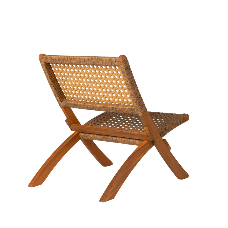 Well Traveled Living Sava Folding Chair in Tan Wicker | GW STORE