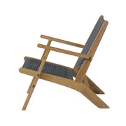 Well Traveled Living Vega Natural Stain Outdoor Chair in Gray Cording | GW STORE