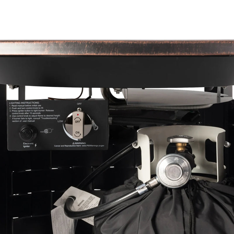 Well Traveled Living Perissa Woven Round Aluminum Propane Fire Pit | GW STORE