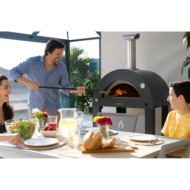 Alfa Moderno Anthracite Grey 2 Pizze Freestanding Gas Oven | GW STORE