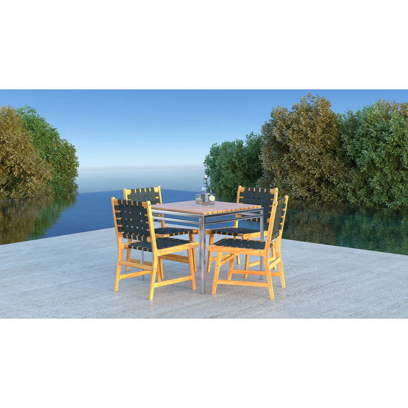 Well Traveled Living Sava Dining Side Chair in Black Webbing | GW STORE