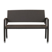 Well Traveled Living Miles Patio Bench in Mocha Wicker | GW STORE