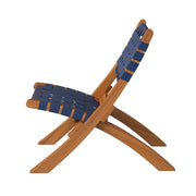 Well Traveled Living Sava Folding Chair in Navy Blue Webbing | GW STORE