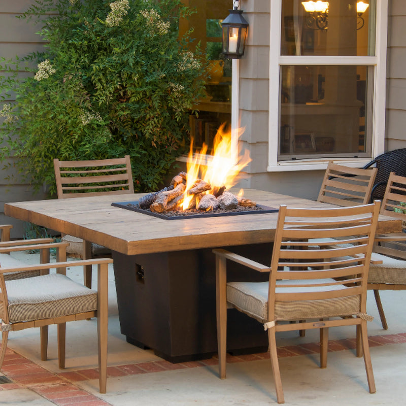 American Fyre Designs Cosmo Square Reclaimed Wood Fire Table | GW STORE
