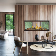 Napoleon Tall Linear Vector™ 50 Natural Gas Direct Vent See Through Fireplace w/ Luminous Logs - Electronic Ignition | GW STORE