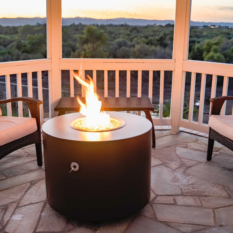 The Outdoor Plus Beverly Metal Powder Coat Natural Gas Fire Pit | GW STORE