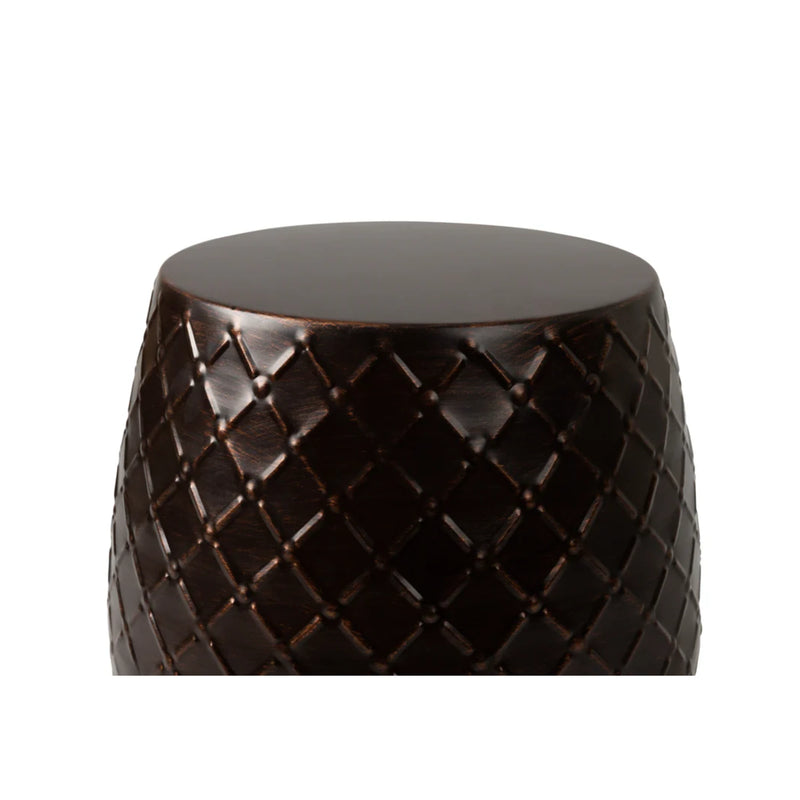 Well Traveled Living Bronze Finish Braga Metal Stool-Table-Container | GW STORE