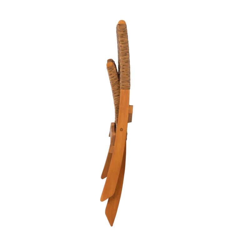 Well Traveled Living Sava Folding Chair in Tan Wicker | GW STORE