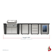 Mont Alpi MA400-EABD Artwood Elite Series 4-Burner Outdoor Kitchen with Fridge, Storage and Drawers | GW STORE
