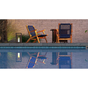 Well Traveled Living Vega Natural Stain Outdoor Chair in Navy Blue Cording | GW STORE