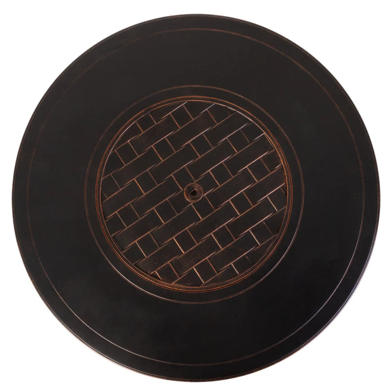 Well Traveled Living Perissa Woven Round Aluminum Propane Fire Pit | GW STORE