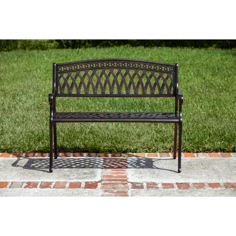 Well Traveled Living Simone Cast Aluminum Bench | GW STORE