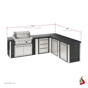Mont Alpi MA400-E90ABC Artwood Elite Series 4-Burner L-Shaped Outdoor Kitchen with Storage, Drawers and Trash | GW STORE