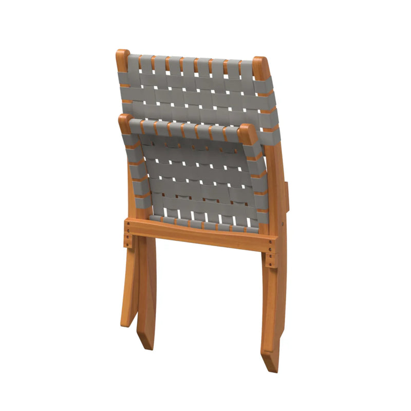 Well Traveled Living Sava Folding Chair in Warm Gray Webbing | GW STORE