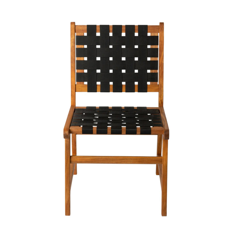 Well Traveled Living Sava Dining Side Chair in Black Webbing | GW STORE